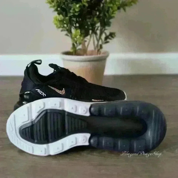 Womens Nike Air Max 270 Sneakers Shoes made with Rose Gold Swarovski Crystals - Picture 4 of 8